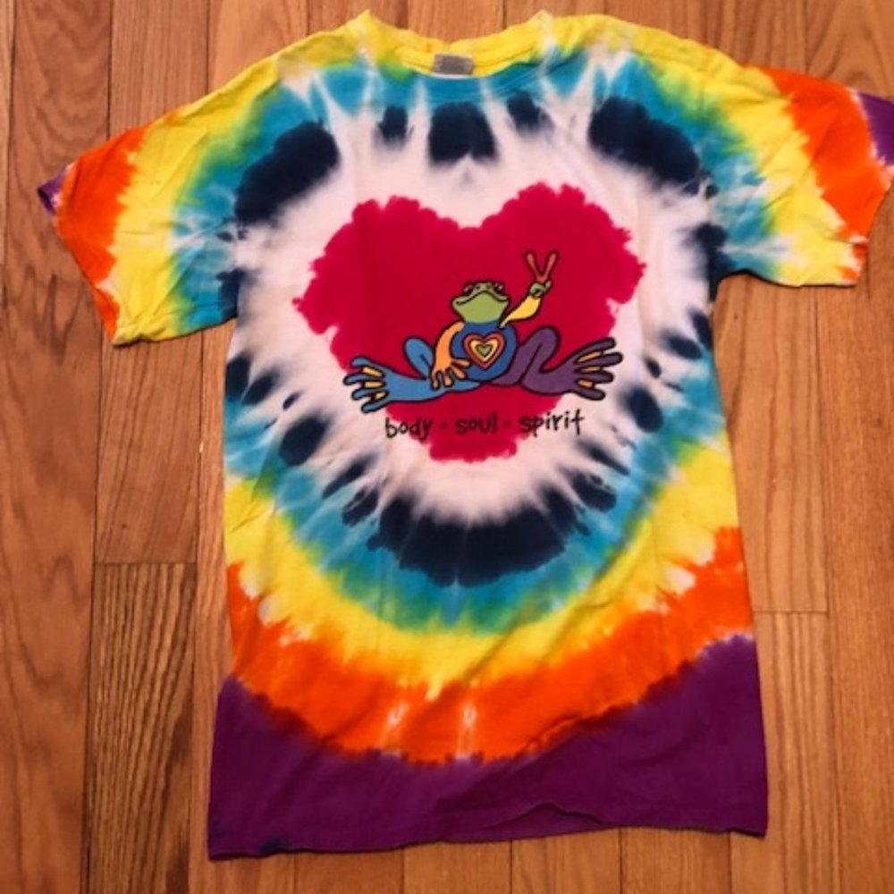 "Peace Frogs" Tie-Dye T-Shirt Juniors Small